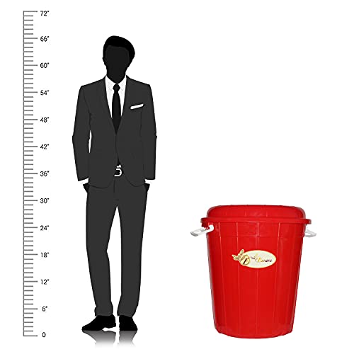 Image of E-Ware Multipurpose Plastic Storage Bucket Drum 100 LTR with Lid (2, Multi Color)