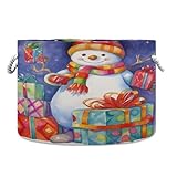 SKYSHU Weihnachts-Schneemann-Korb, groß, rund, Baby-Wäschekorb, Spielzeug, Decke...