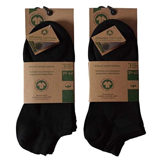 Lieblingsstrumpf24 6 Paar Füsslinge Sneaker Socken Bio 98% Baumwolle Organic Cotton ohne Naht (43-46, Schwarz)