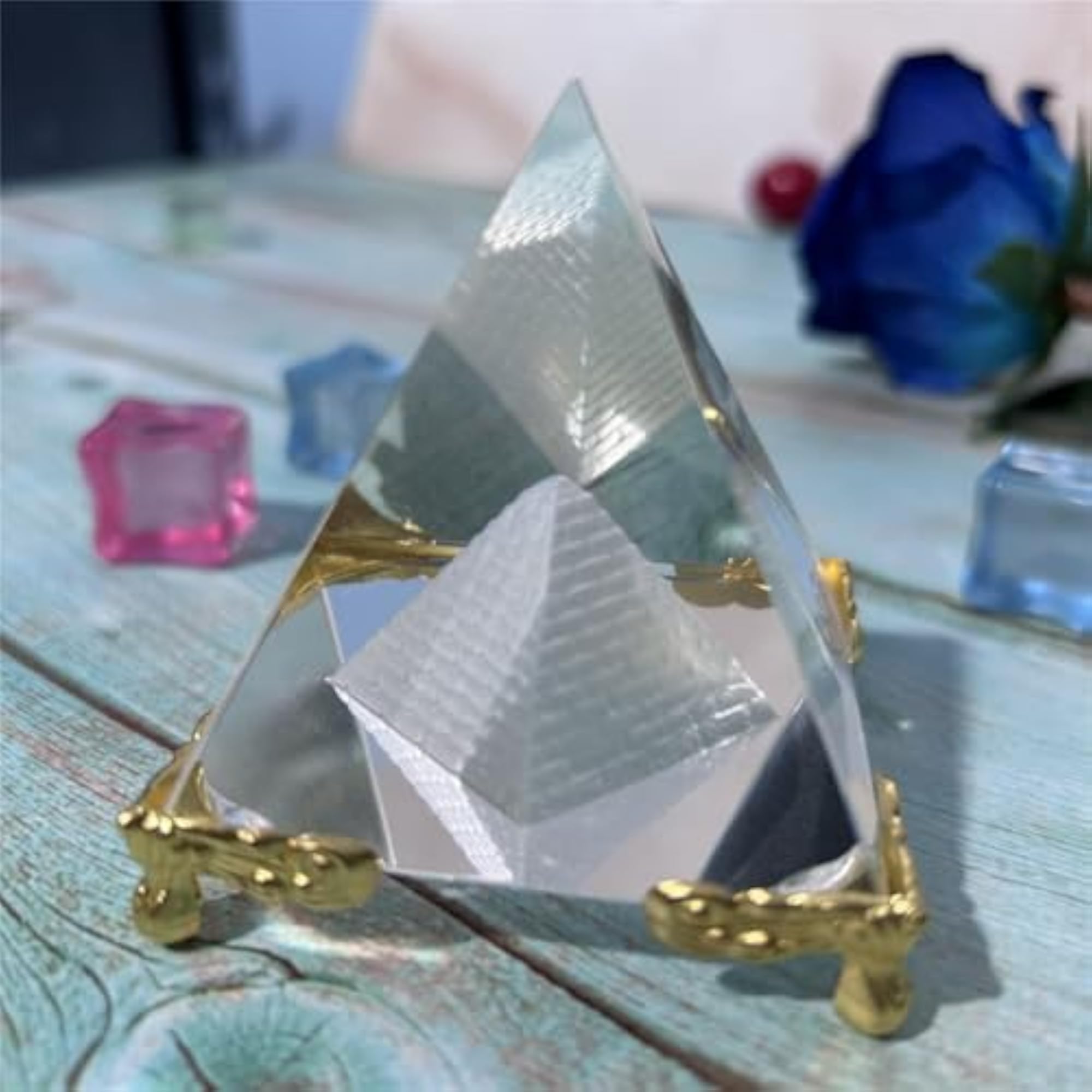 Meditation Crystal Pyramid for Positive Energy