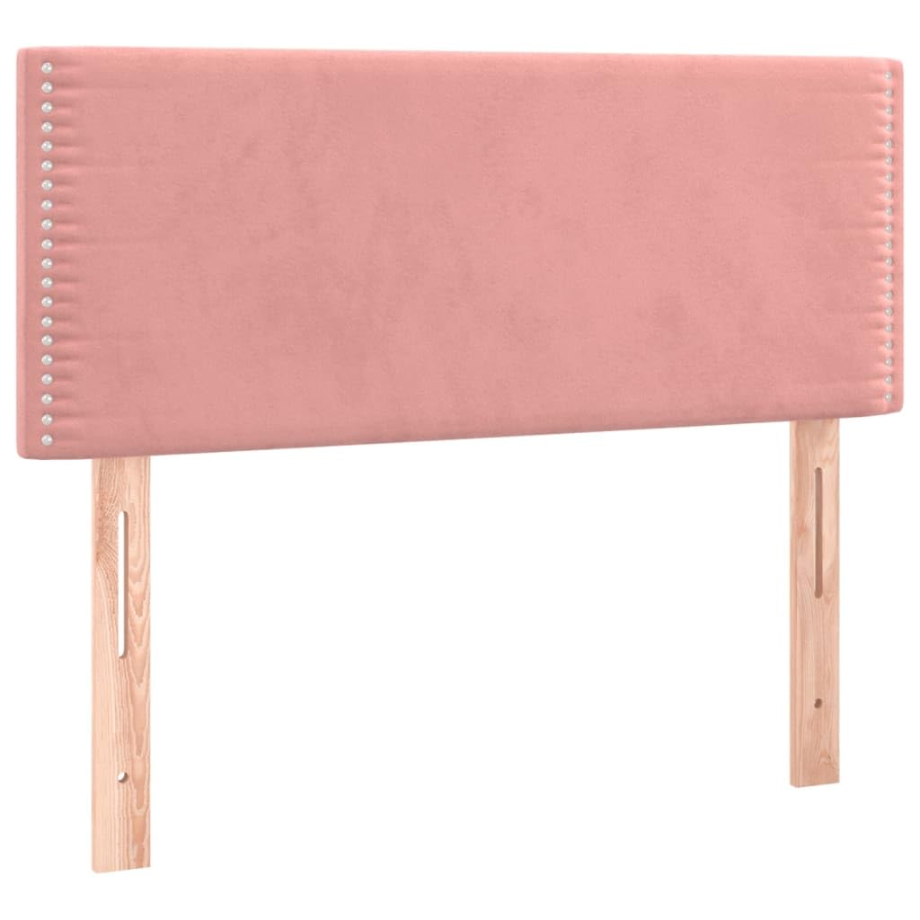 vidaXL Cabecero Tapizado Cama Antimancha Acolchado Protector Cubierto Elástico Prueba Polvo Funda Dormitorio de Terciopelo Rosa 90x5x78/88 cm