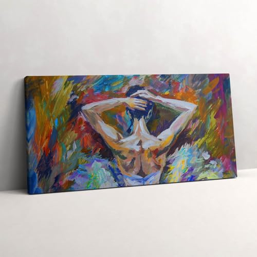 Peinture Murale d'Art Ballerine sur Toile 120x60cm Décoration Premium