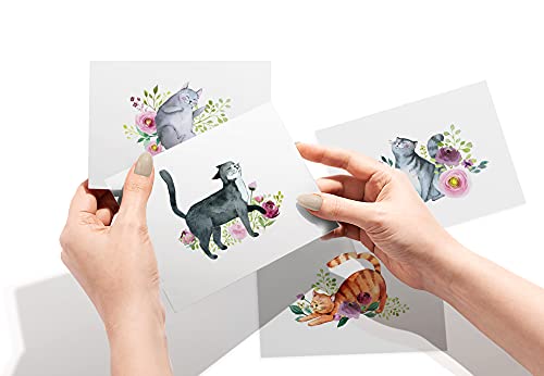 Image of Twigs Paper Cat Thank You Cards, Set of 24 Blank Cat Stationery Note Cards
