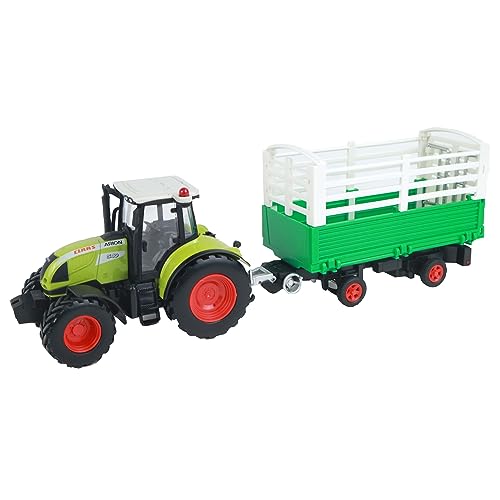 Le Monde De La Ferme - Tractor CLAAS 540 con camión de ganado - Granja - 027042-1/32 - Vehículo de rueda libre - Verde - Metal - Juguetes para niños - Agricultura - Vehículo - A partir de 3 años