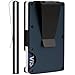 RARITIK Minimalist Carbon Fiber Wallet for Men, Money Clip Cash Strap Wallet, RFID Blocking Metal Wallet Aluminum Card Holder,Front Pocket Wallet(Matte Navy Blue)