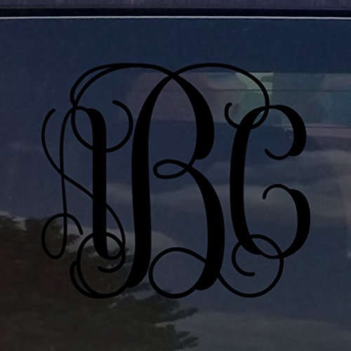 Custom Personalized Vine Monogram Initial Letter Sticker Decal Compatible With All Yeti Cups, Phone, Laptops, Tumblers, Car Windows, Boats, Notebooks (Many Sizes And Glitter Options Available) #TOP6