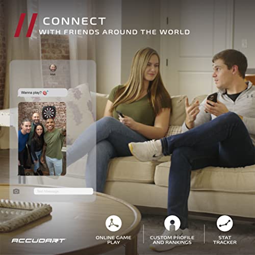 Accudart Sdb 4.0 Electronic Soft Tip Smart Dartboard With Online Game Play - Stat Tracker - Custom Profile & Rankings - Regulation Sized 15.5" - Missed Shot Detection – Impact Noise Reduction System #TOP2