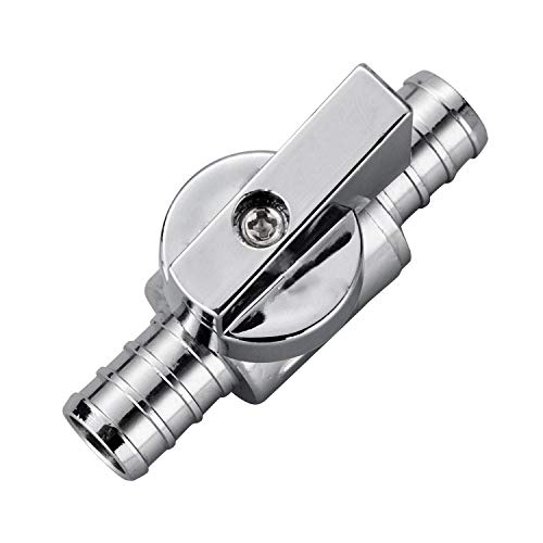 Minimprover 2 Pack LF Brass,1/2\" Pex x 1/2\" PEX Chrome-Plated 90° Angle Stop Shut-Off Ball Valve For Faucet Or Toilet Installation With 4 Rings