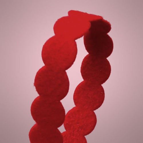 Ribbons Decorations Ribbons For Gifts Circles Felt Trim 5/8 inch wide select color/price for 2 yard Ribbons Kids Ribbons in Bulk (Red)