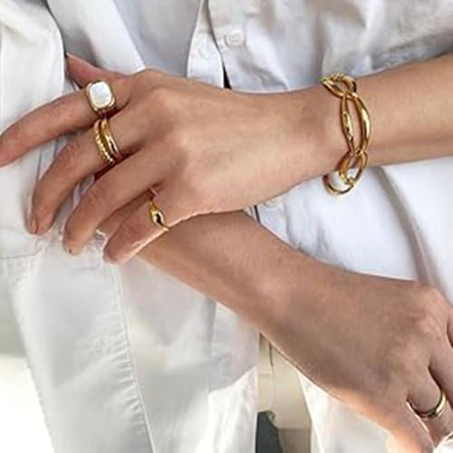 Chunky Gold Chain Bracelet Extra Large Link Chain Gold Bracelet Adjustable Plus Size Gift for Women Length 20+5CM3