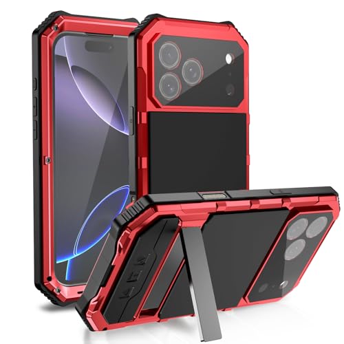 Lunivop for iPhone 17 Pro max Case Metal Heavy Duty Military Red by Lunivop - Used condition - Image 9