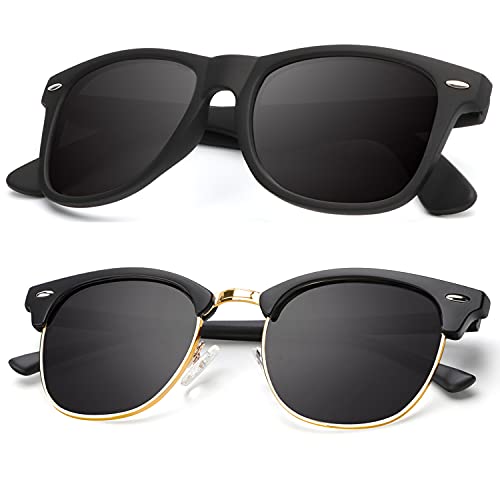 KALIYADI Polarized Sunglasses for Men and Women Semi-Rimless Frame Driving Sun glasses UV Blocking