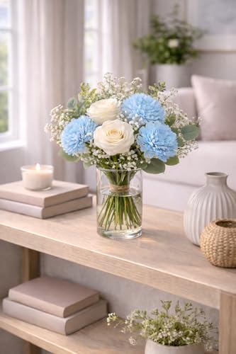 Image of Divyakosh Faux Flower Bouquet for Vase - Realistic Floral Bunches for Wedding Decor, Bridal Party, Farmhouse Table Centre Pieces, UV Resistant Fake Flowers for Indoor Outdoor