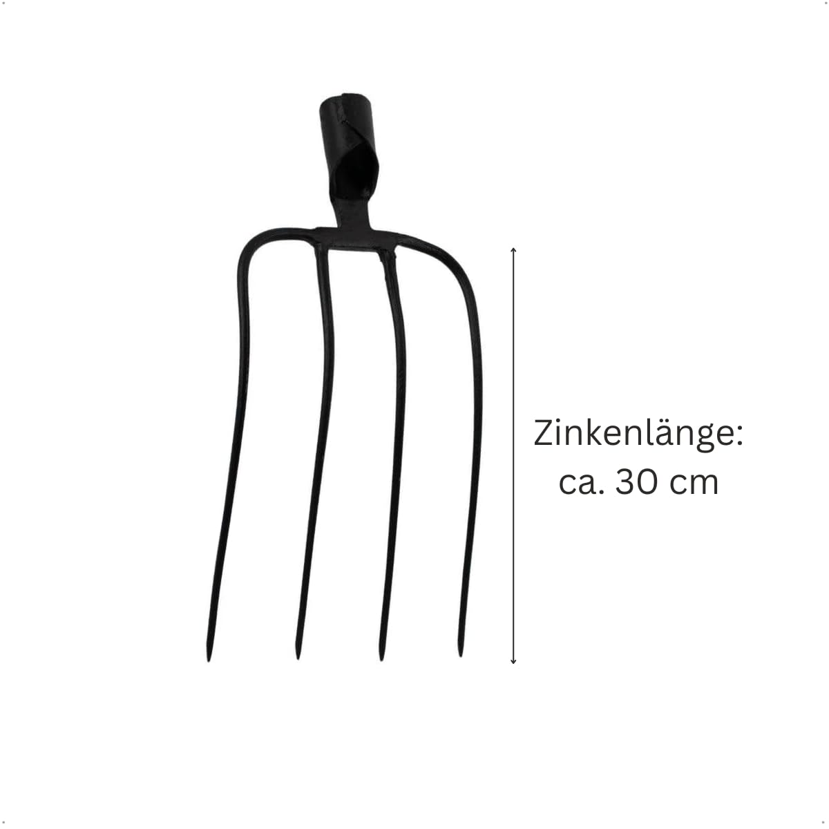 Rekord Dunggabel (Stahl, geschmiedet) mit 4 Zinken, Arbeitsbreite: ca. 22 cm, optional auch mit 130 cm Stiel verfügbar, Mistforke, Mistgabel, Forke, Kompostgabel