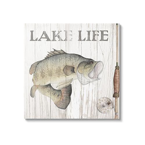 Stupell Industries Lake Life Fishing Phrase Canvas Wall Art Design by Wild Apple Portfolio