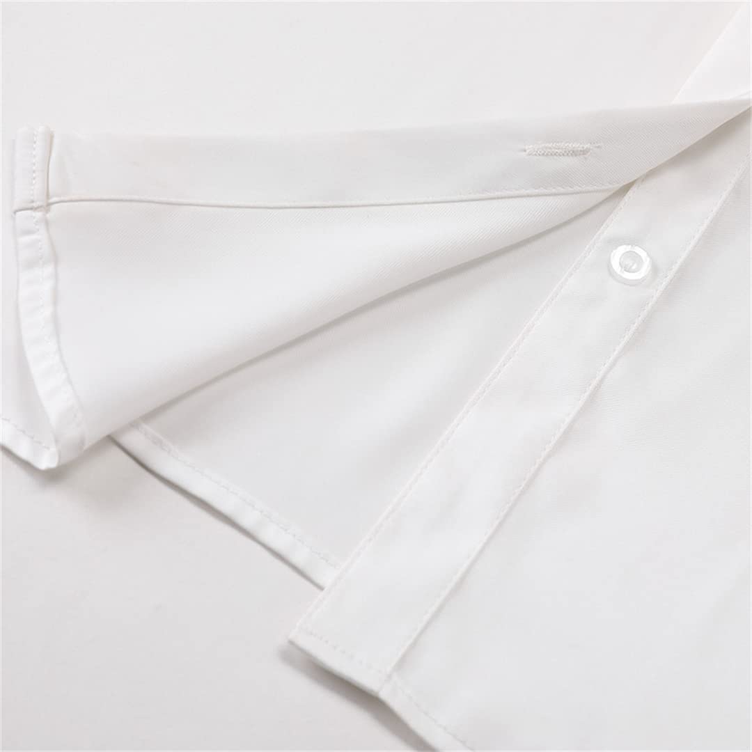 Femmes été en Mousseline de Soie Blouses Formelles à Manches Courtes col en V Bureau Dames Chemise de Travail décontracté lâche T-Shirts