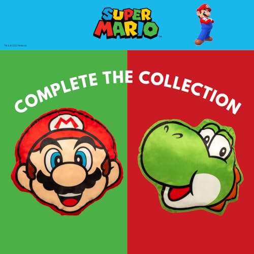 Image of Nintendo Super Mario Yoshi Gaming Bedding Super Soft Plush Decorative Pillow, One Size, (Officially Licensed Product) By Franco