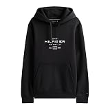 Tommy Hilfiger Męska owalna bluza z kapturem graficznym MW0MW40864, czarna, XXL, czarny (czarny), XXL