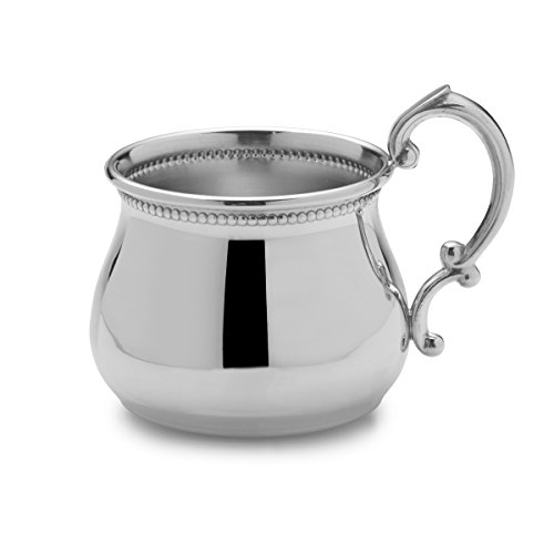 Empire Silver Beaded Pot Belly Pewter Baby Cup