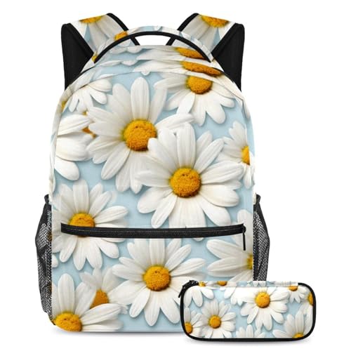 Cartable élégant Little Daisy 86 avec trousse scolaire pour étudiant fille et garçon grand sac