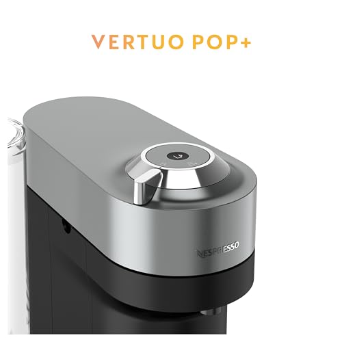Nespresso Vertuo Pop+ Deluxe Coffee Machine with Milk Frother, Titan Silver | Coffee and espresso maker by Breville with 37 fl. oz. side tank. Aeroccino3 milk frother bundle for hot or cold milk foam. - image 2
