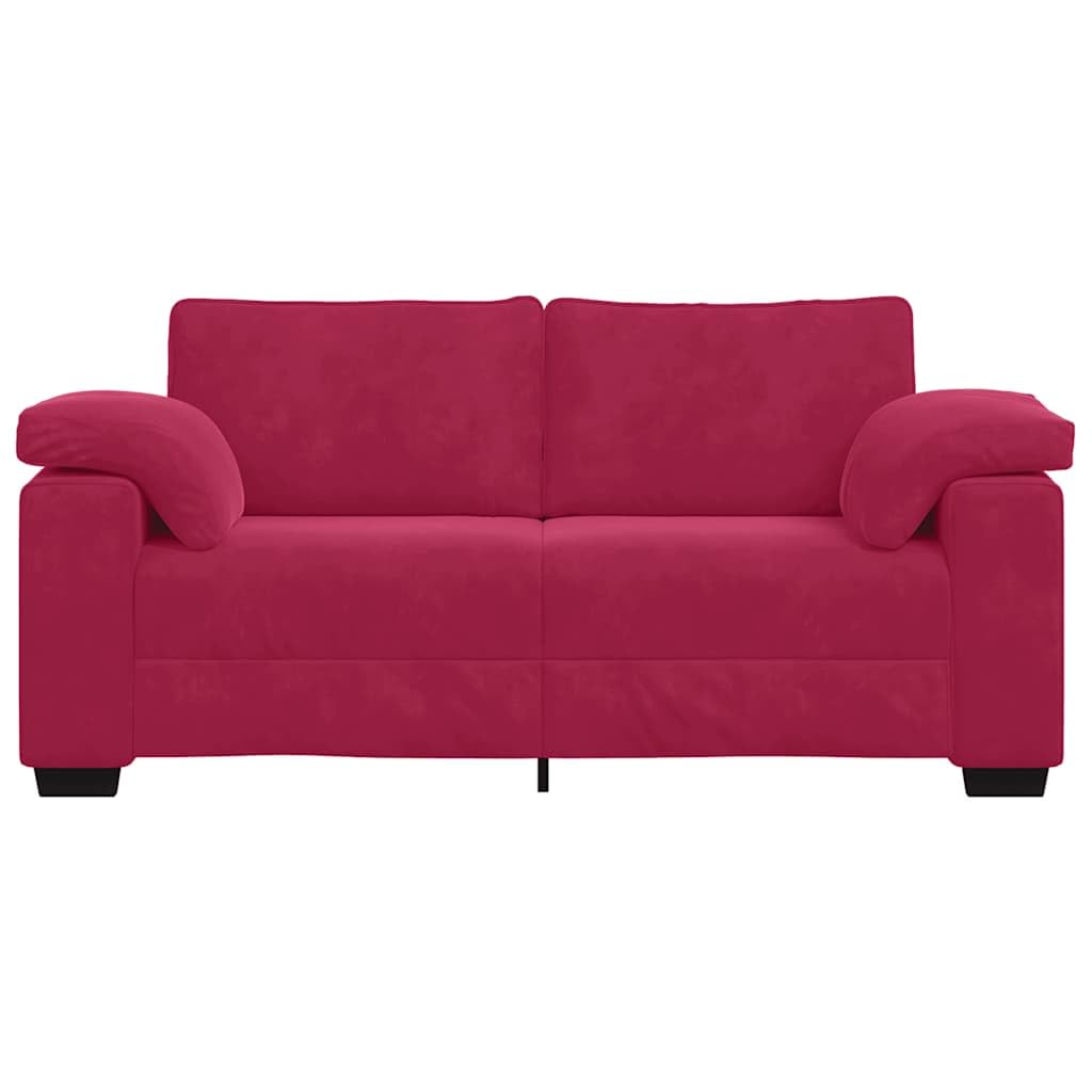 vidaXL Sofa dwuosobowa, wino czerwone, 180x77x82 cm, aksamit