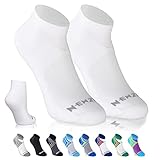 NEWZILL Low Cut Compression Socks - Unisex Running Socks with Embedded Frequency Technology for Heel, Ankle & Arch Support (Small, White)