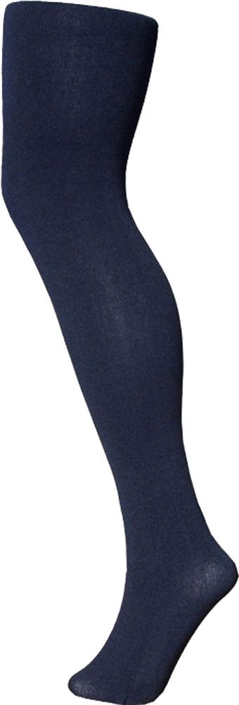 Silky Women's Navy 300 Denier Opaque Warm Fleece Tights - Medium