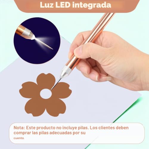 Miniatura 4 de Zstg 5 Piezas Kit De Deshierbe De Vinilo Con Luz, Herramientas De Vinilado Para Manualidades, Proyectos, Cameos Y Letras, Incluye Ganchos De Deshierbe Y Pinzas