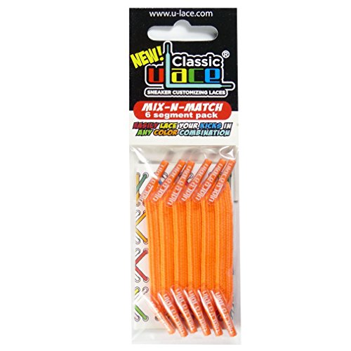U-Lace Pack 3 Sachets 6 segments Orange Fluo, Jaune Fluo, Vert Fluo.