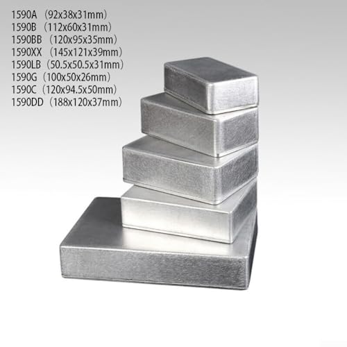 Diecast Aluminium, Waterproof Electronics Project Enclosure Box for External Enclosure Power, Metal Electric Case Instrument Silver Enclosure Project Box(1590B （112x60x31mm）) - Image 2