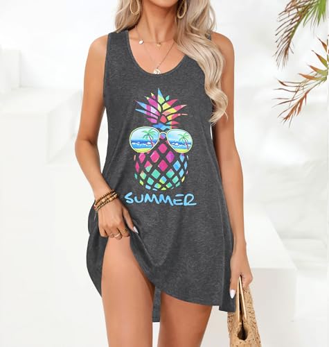 Image of elescat Womens Swimsuit Cover Up Summer Sleeveless T Shirt Beach Dress Tank Bikini Coverups 2026
