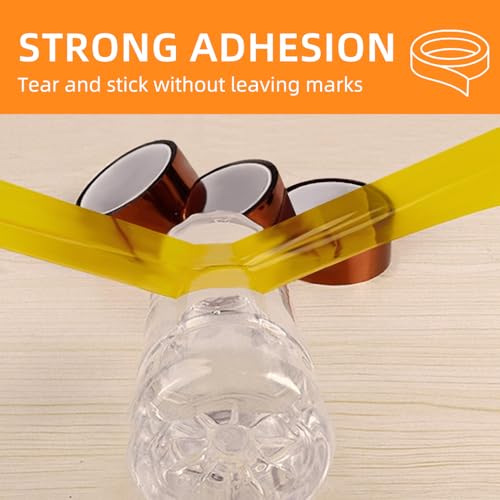 Image of QILIMA Polyimide Tape High Temperature Resistant, Heat Transfer & Sublimation Tape for Heat Press, Thermal Insulation, Industrial Sealing, 5 Pack 2inch x 33m(108ft)