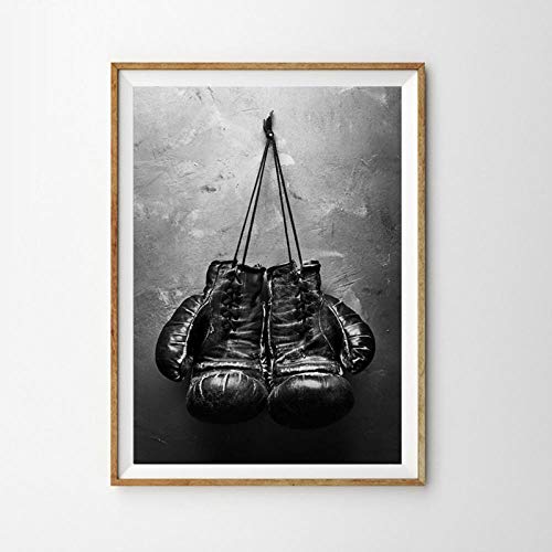 Tableau boxe noir et blanc encadré AdoDecor pour décoration salon - 2