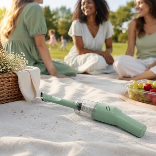 Image of Mini Cordless Handheld Vacuum for Car, Sofa, Desk, Drawers & Crumbs, Mint