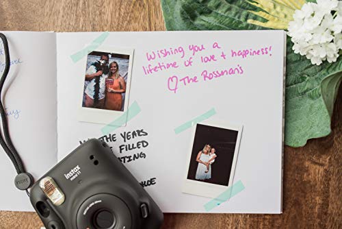 Dusty Blue Wedding Guest Book Hardcover Polaroid Album Photo Guestbook Bridal Shower, Baby Shower, Airbnb Registry Sign In Modern Beautiful Hardbound Book 10” X 8” (100 Unlined Blank Pages) #TOP7