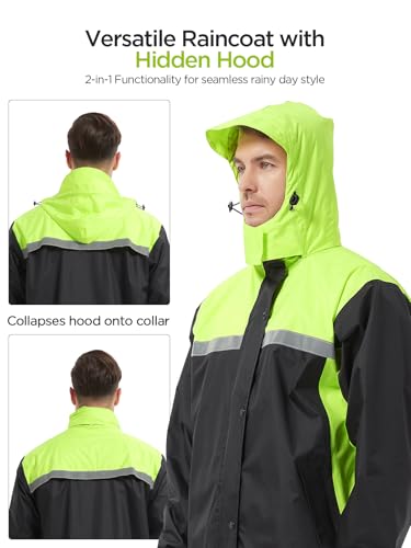 Prohydra JK102 Mens Rain Suits With Air Vents Reflective Stripes Waterproof Rain Gear Breathable Jacket Pants thumb #4