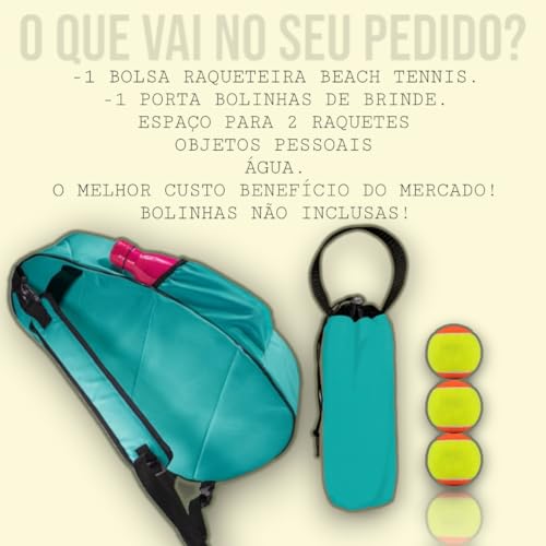 Raqueteira Beach Tennis Bolsa Para Raquete Beach Tennis Acessórios Mochila Feminina Masculina + Port