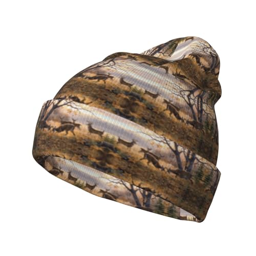 Chapeau tricoté imprimé noir pour adulte idéal en automne hiver
