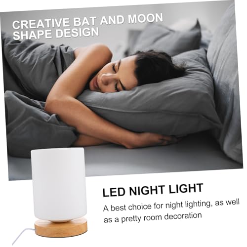 Lámpara de mesa de noche cilindro LED Zerodeko madera miniatura 5