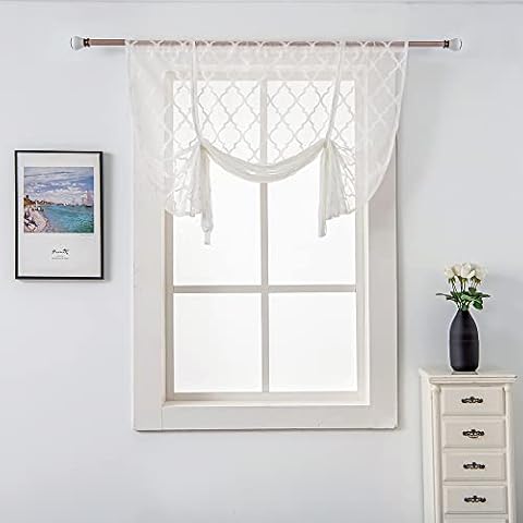 SMITHOOM Sheer Voile Curtain Roman Blinds Cover