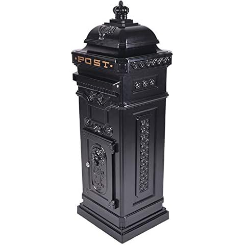 SK Style Vintage Black Aluminium Mail Box Cover