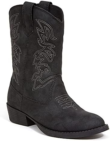 Deer Stags boys Western Boot, Dark Grey, 3 Big Kid US