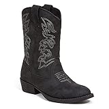 Deer Stags boys Ranch Western Boot, Dark Grey, 12 Little Kid US