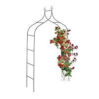 Relaxdays Rosenbogen Metall, Torbogen Garten, HxBxT: 260 x 140 x 38 cm, Stabiler Rankbogen für Kletterpflanzen, schwarz