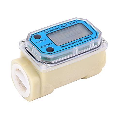 Mini Flussometro Digitale a Turbina, Contalitri per Acqua Liquida Flussometro per Carburante 15-120 L/Min 1"NPT