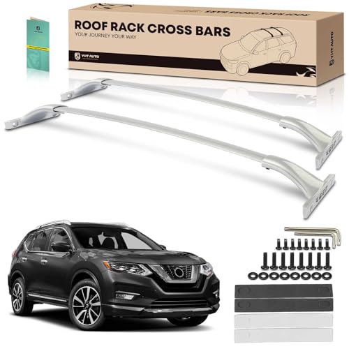 YHTAUTO 165 LBS Roof Rack Cross Bars w/Hardware Fit for 2014-2020 Nissan Rogue (NOT for Rogue Sport)/X-Trail, T6063 Aluminum CrossBars Anti-Rust for Skiboard Kayak Snowboard Bike Rooftop Cargo
