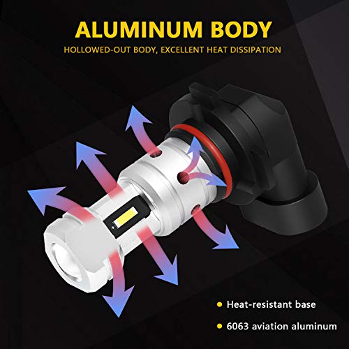 Phinlion 3800 Lumens H10 9145 Led Fog Light Bulb Super Bright Csp 12V 9040 9045 9140 9155 Led Bulbs Replacement For Car Truck Fog Lights Lamps, 6000K Xenon White #TOP2