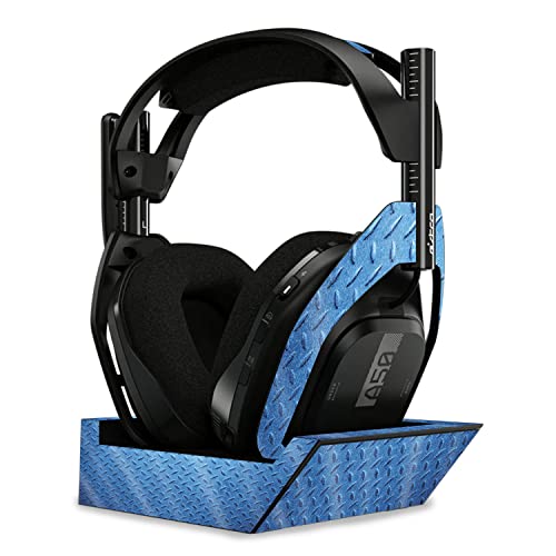 Image of MightySkins Glossy Glitter Skin Compatible with Astro A50 Wireless Headphones + Base Station (Gen 4) - Blue Gridiron | Protective, Durable High-Gloss Glitter Finish | Easy to Apply | Made in The USA