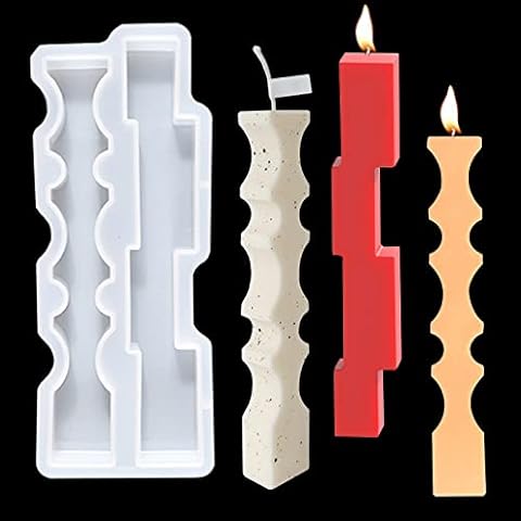 Candle Molds for Candle Making, Unique Long Stand Candle Molds Silicone, DIY Epoxy Resin Aromatherapy Candle Soap Wax Plaster Clay Crafts Making Art Decor Cover